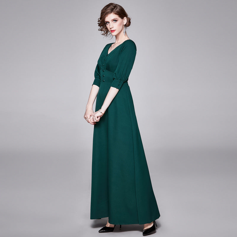 Elegant V Neck Long Evening Party Dresses