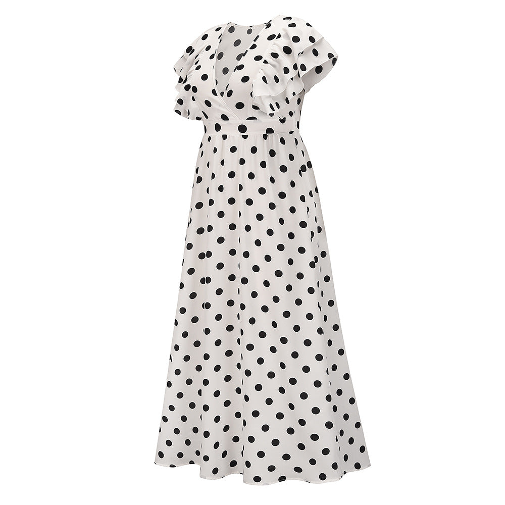 Summer Sexy Dot Print Long Summer Beach Dresses