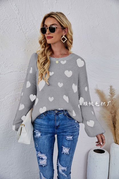 Casual Sweetheart Design Knitting Pullover Sweaters