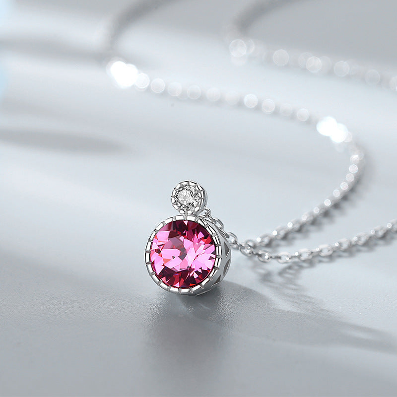 Romantic Crystal Sterling Silver Necklace for Women