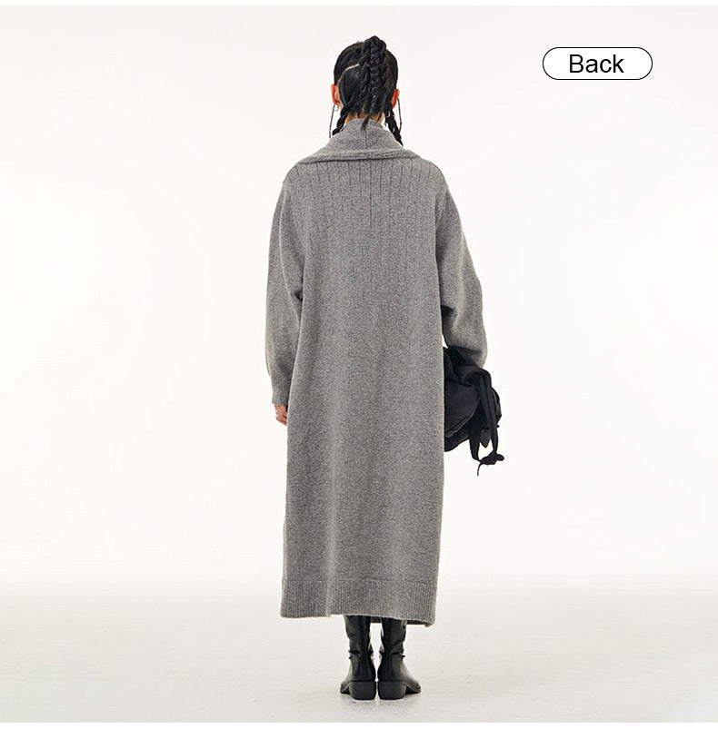 Fall Women Knitted Long Coats