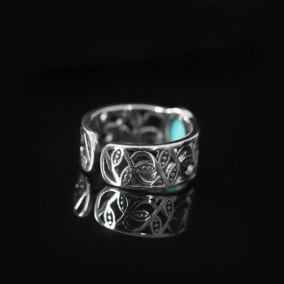 Antique Hollow Out Flower Design Silver Rings for Women