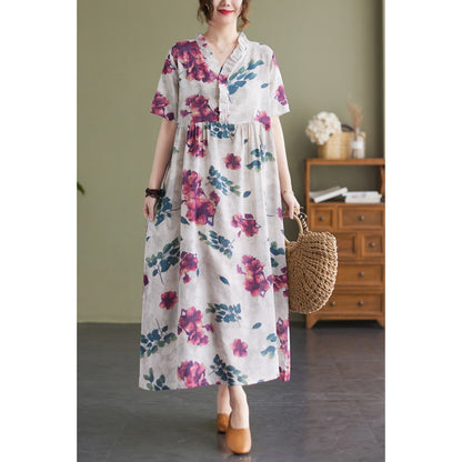 Women Summer Linen Plus Sizes Long Cozy Dresses