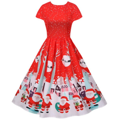 Vintage Short Sleeves Christmas Dresses