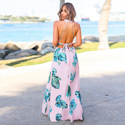 Sexy Halter Summer Long Holiday Beach Dresses