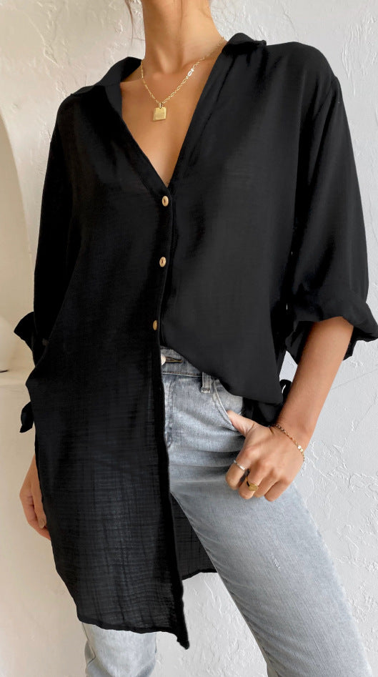 Casual Linen Women Long Shirts