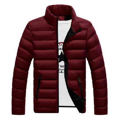 Plus Sizes Stand Collar Cotton Zipper Overcoat for Men