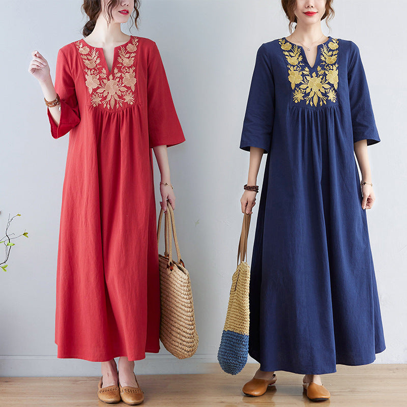 Bohemian Linen Summer Long Dresses