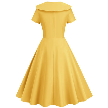 Vintage Short Sleeves A Line Dresses