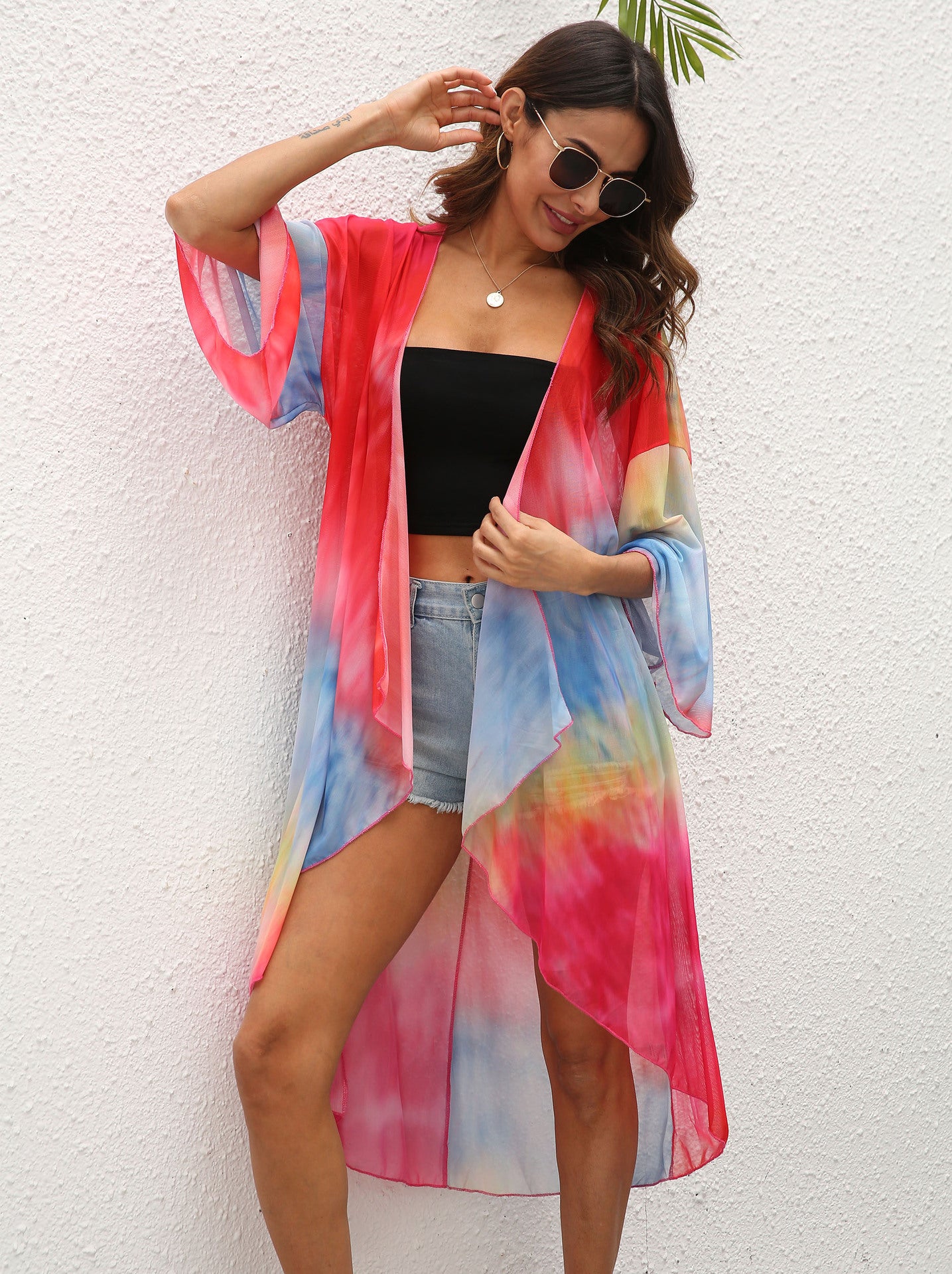 Casual Dyed Irregular Summer Beach Cover Ups
