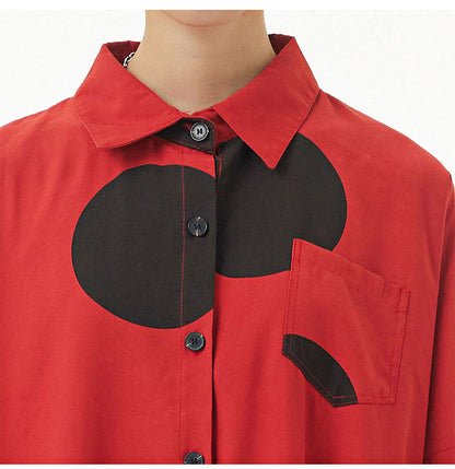 Designed Dot Print Plus Sizes Shirts Cotas for Women