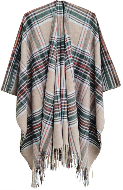Winter Tassels Shawls Cape for Women