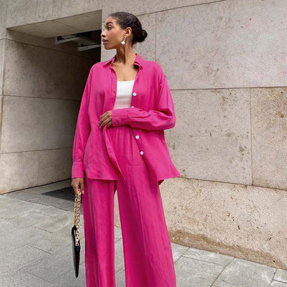 Fall Casual Turnover Collar Two Pieces Outfits-STYLEGOING