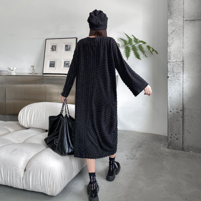 Vintage Black Long Cozy Dresses