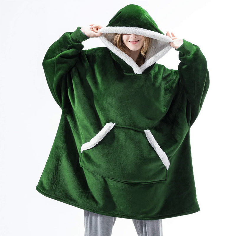 Wearable Fleece Hoodies Sleepwear for Watching TV