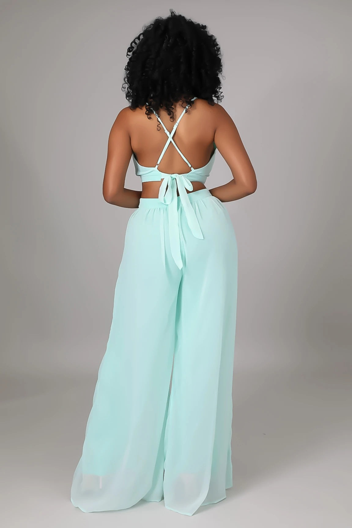 Sexy Chiffon Backless Women Jumpsuits