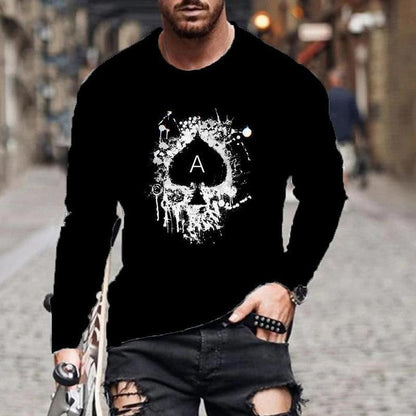 Casual Men Poke Design Long Sleeves T Shirts