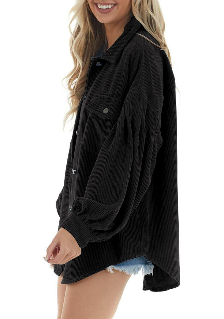 Casual Corduroy Long Sleeves Fall Shirts