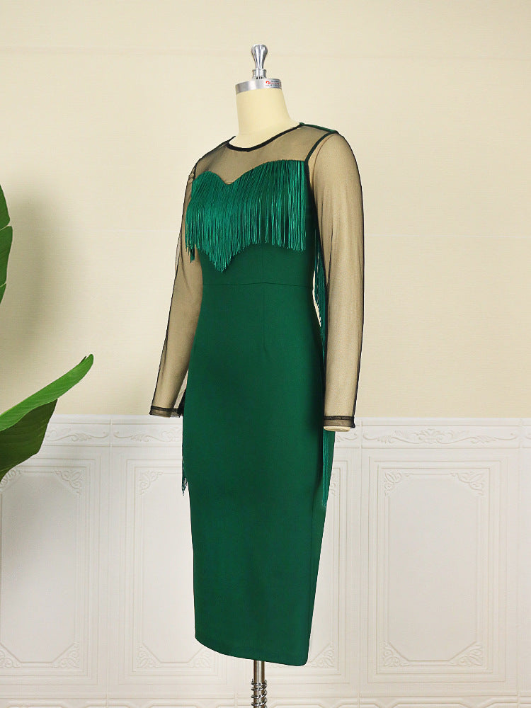 Sexy See Through Green Tight Women Party Dresses