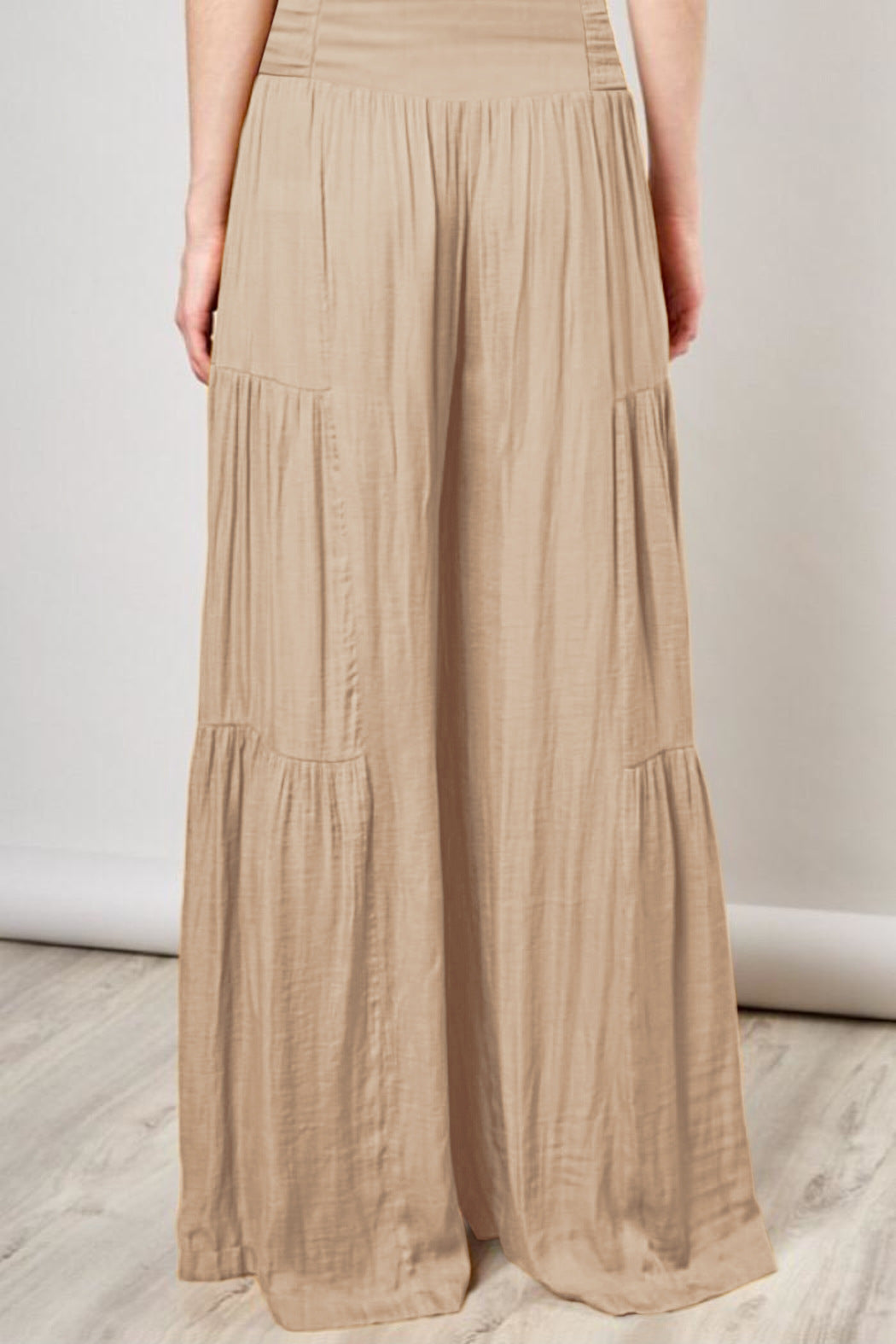 Casual Elastic Waist Wide Legs Pants