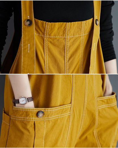 Plus Sizes Women Demin Dungarees-STYLEGOING