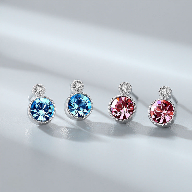 Fashion Crystal Sliver Earrings Stud for Women
