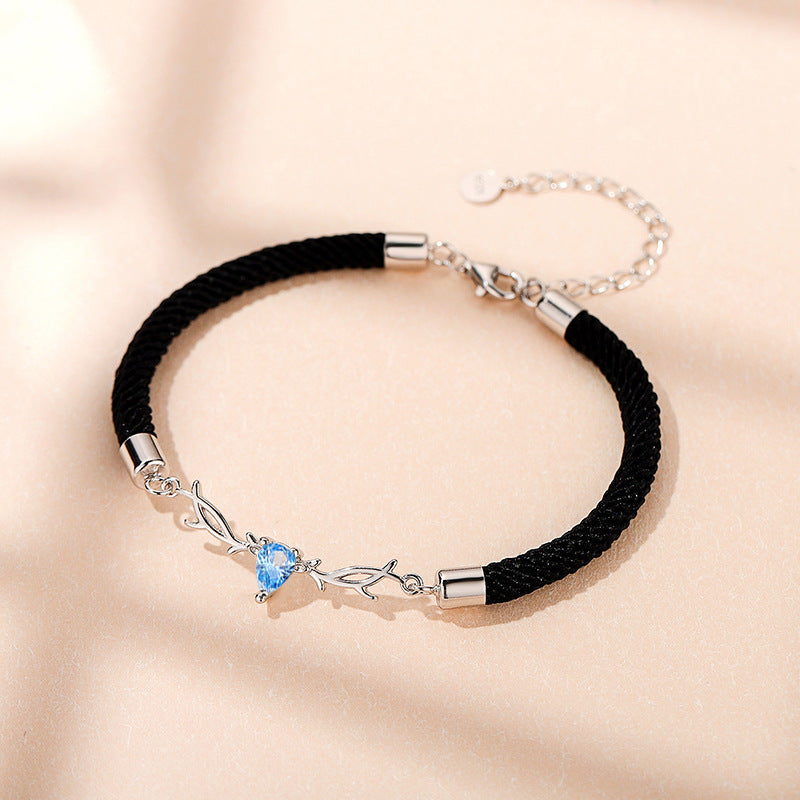 You Always Here Designed His and Hers Couple Silver Bracelets