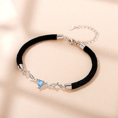 You Always Here Designed His and Hers Couple Silver Bracelets