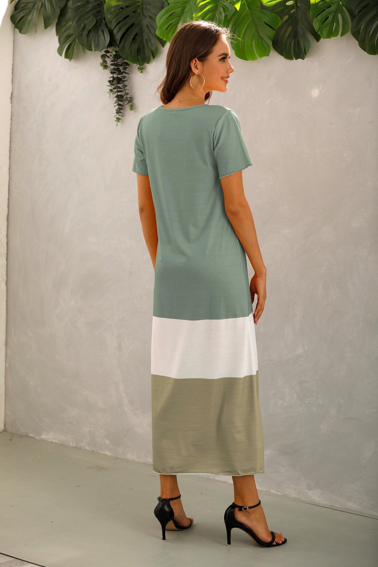 Summer Women Short Sleeves Long Maxi Dresses-STYLEGOING