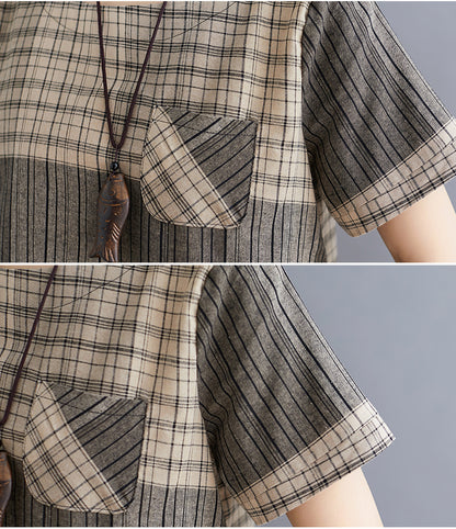 Casual Linen Short Sleeves Women Blouses