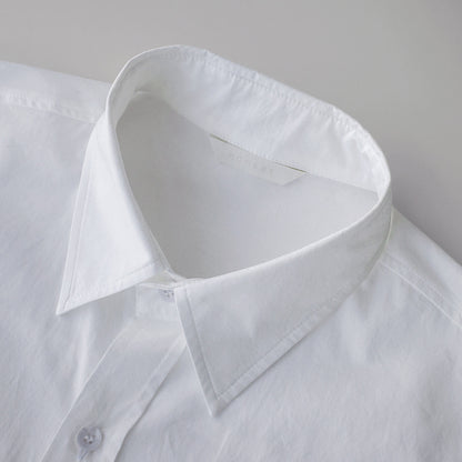 Casual Cotton White Midi Length Women Long Sleeves Shirts