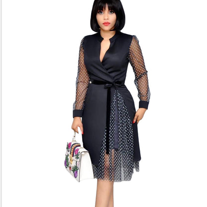 Fashion Dot Print Plus Sizes Women Dresses