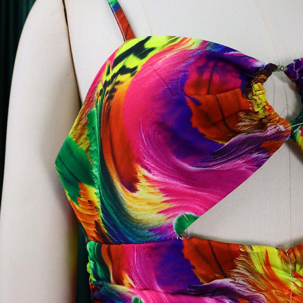 Sexy Floral Print Summer Long Holiday Dresses