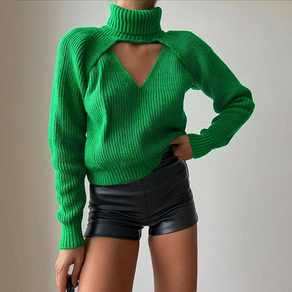Casual Turtleneck Knitting Top Sweaters