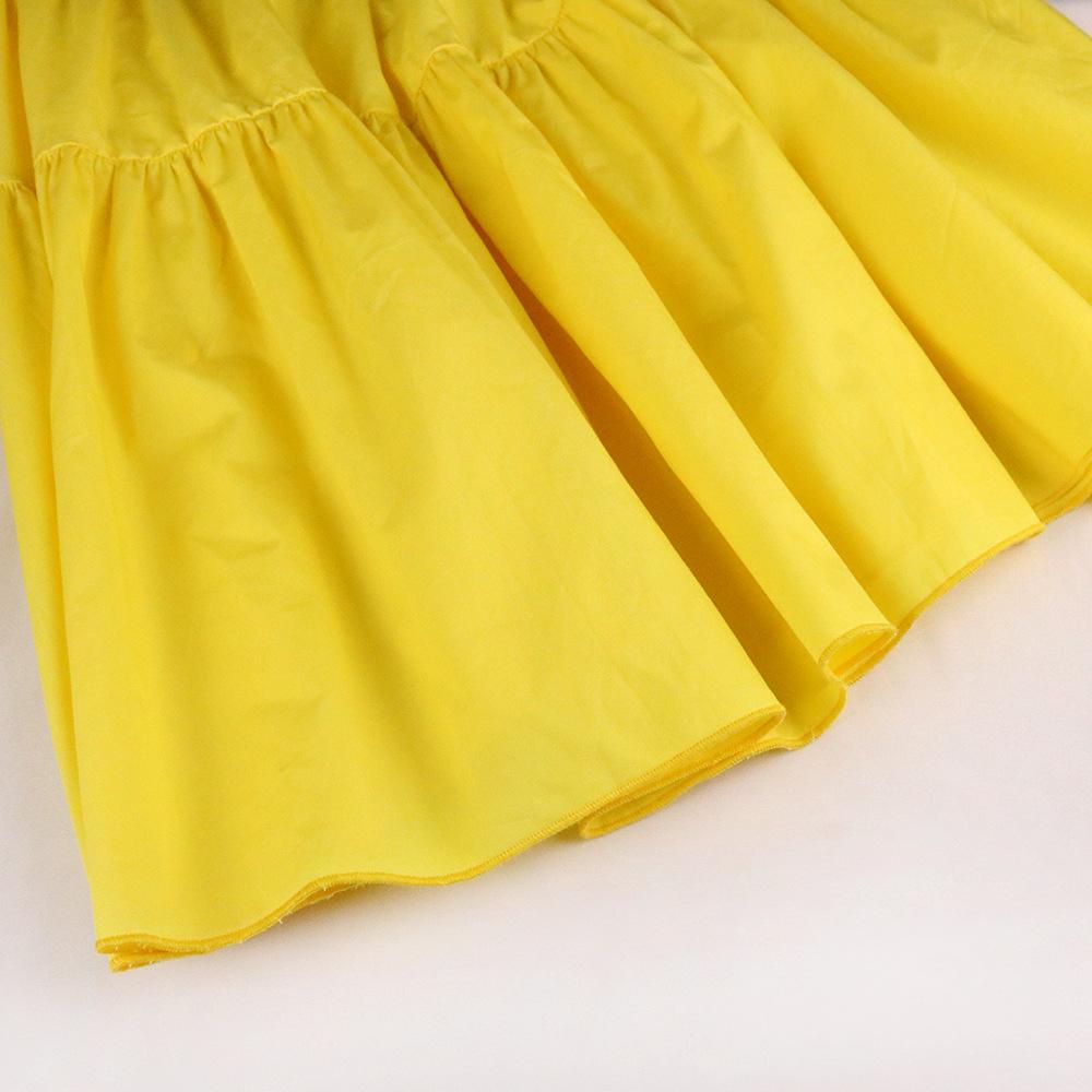 Yellow Women Ruffled Plus Sizes Short Dresses-STYLEGOING