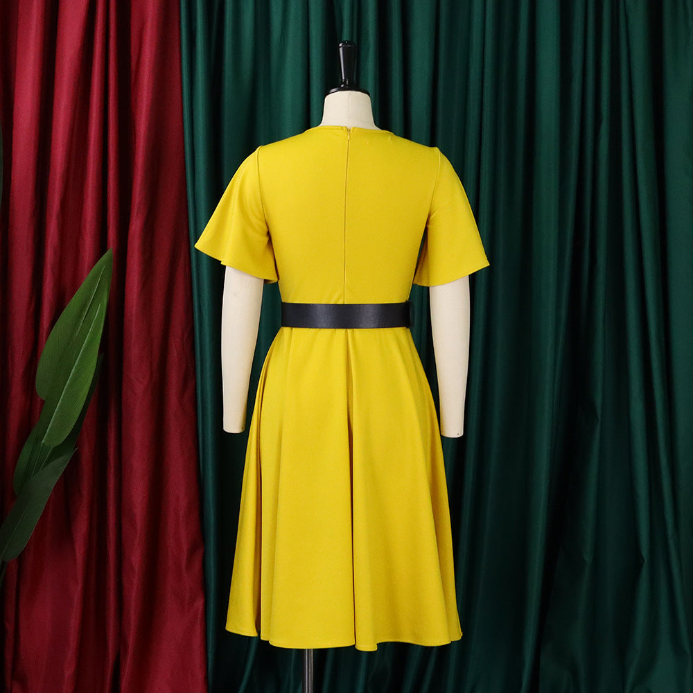 Women Plus Sizes Dresses with Belt