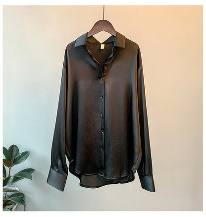 Fashion Satin Designed Long Sleeves Shirts