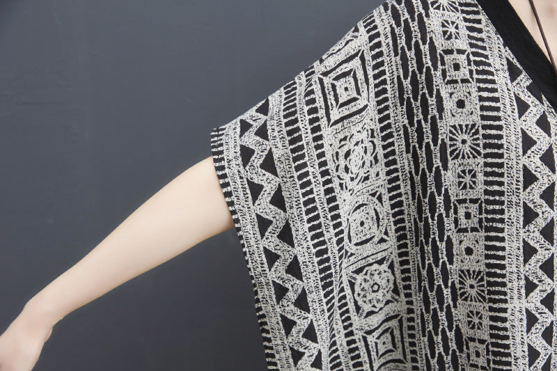 Vintage Pocket Design Plus Sizes Long Cozy Dresses