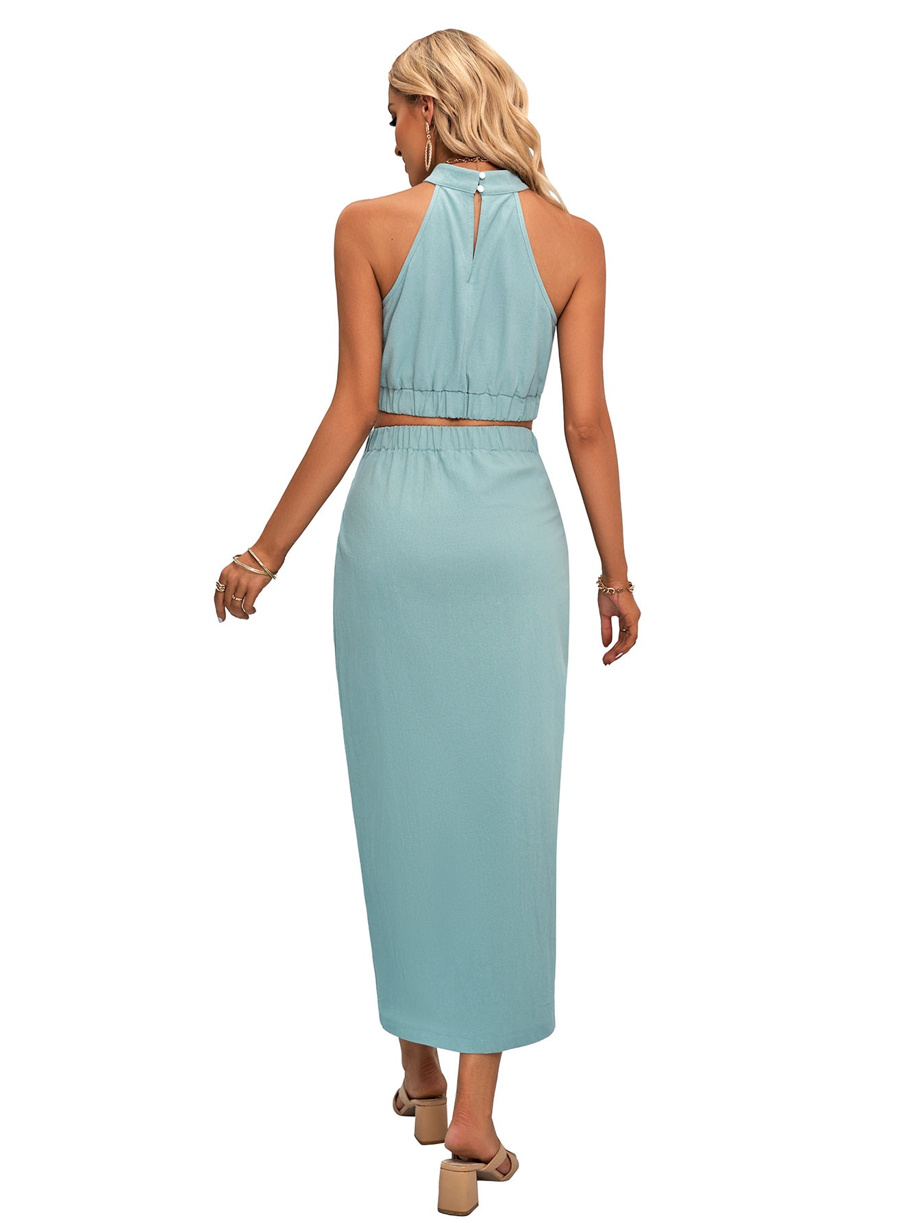 Sexy Halter Sleeves Top & Skirts Suits for Women