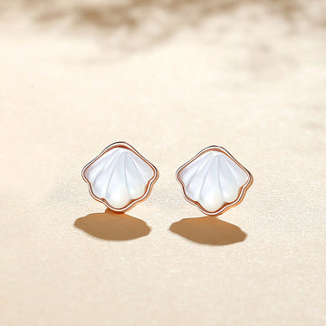Shell Shape Silver Earring Studs for Women
