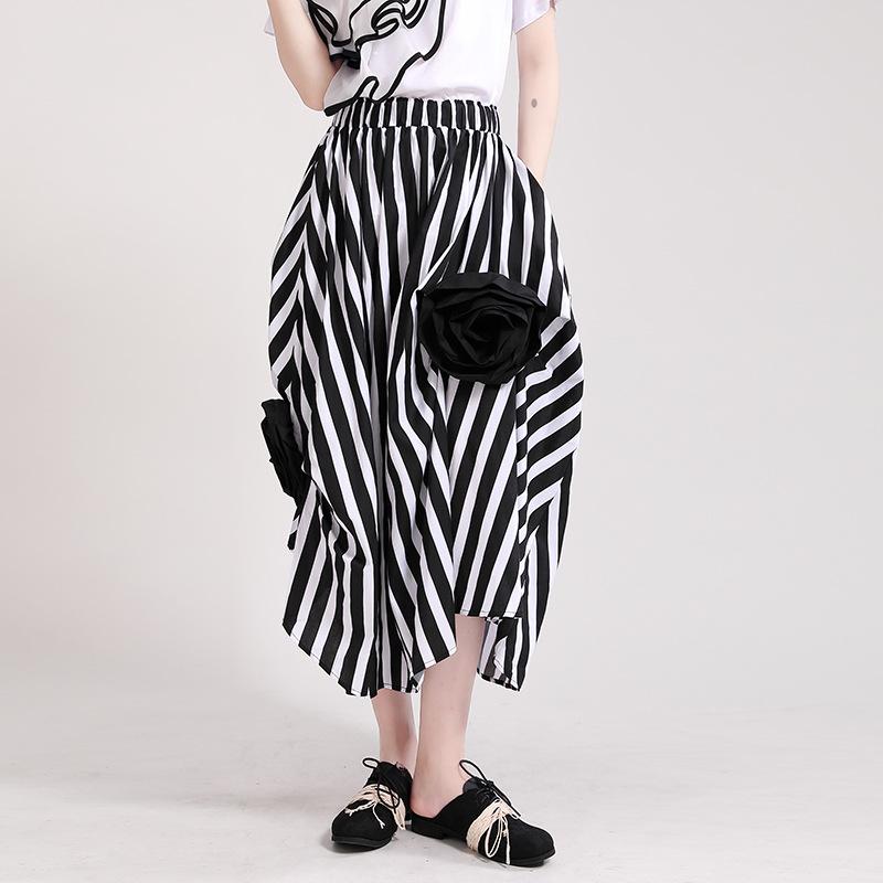 Casual 3D Flower Decoration Women Skirts