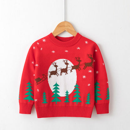 Merry Christmas Knitting Kids Sweaters