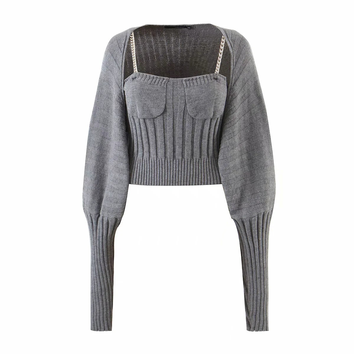 Autumn Women Knitted Straps&sweater Sets