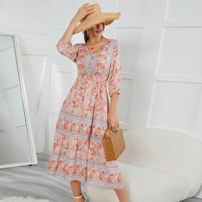 Fairy Summer Boho High Waist Holiday Dresses
