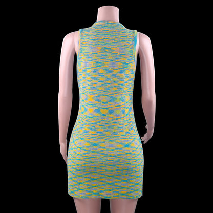 Sexy Sleeves Colorful Kntting Mini Dresses--Free Shipping at meselling99