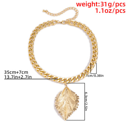 Fashion Leaf Design Hip Hop Women Necklaces