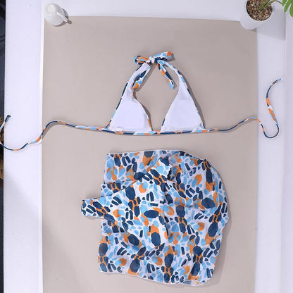 Chiffon Backless Lace Up Tankini-STYLEGOING