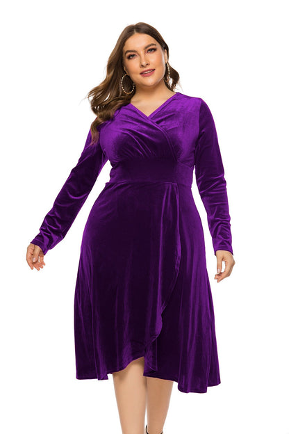 Long Sleeves Women Plus Sizes Fall Dresses-STYLEGOING