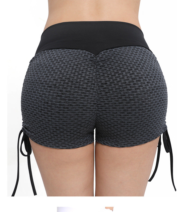 Sexy Drawstring High Waist Sports Shorts for Women