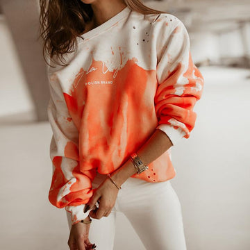 New Dyed Round Neck Women Hoodies-STYLEGOING